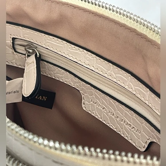 DANA BUCHMAN Off White Croco Leather Bag Small Shoulder Bag Womens Crossbody Bag - Picture 8 of 10